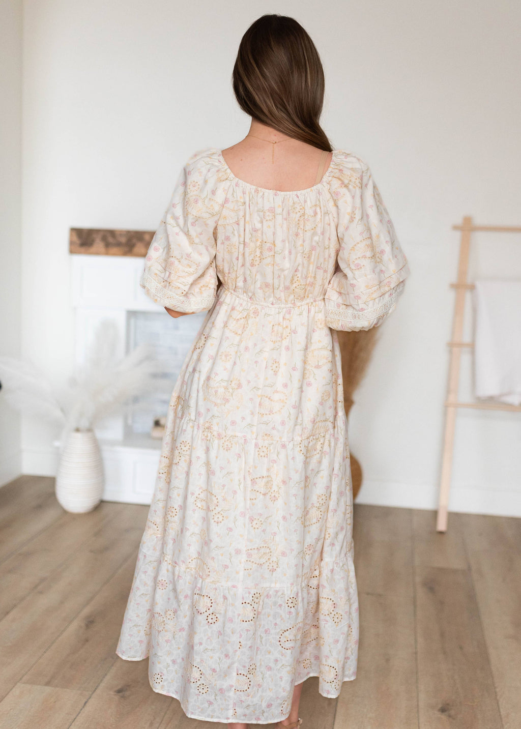 Jenna Ivory Pink Floral Dress