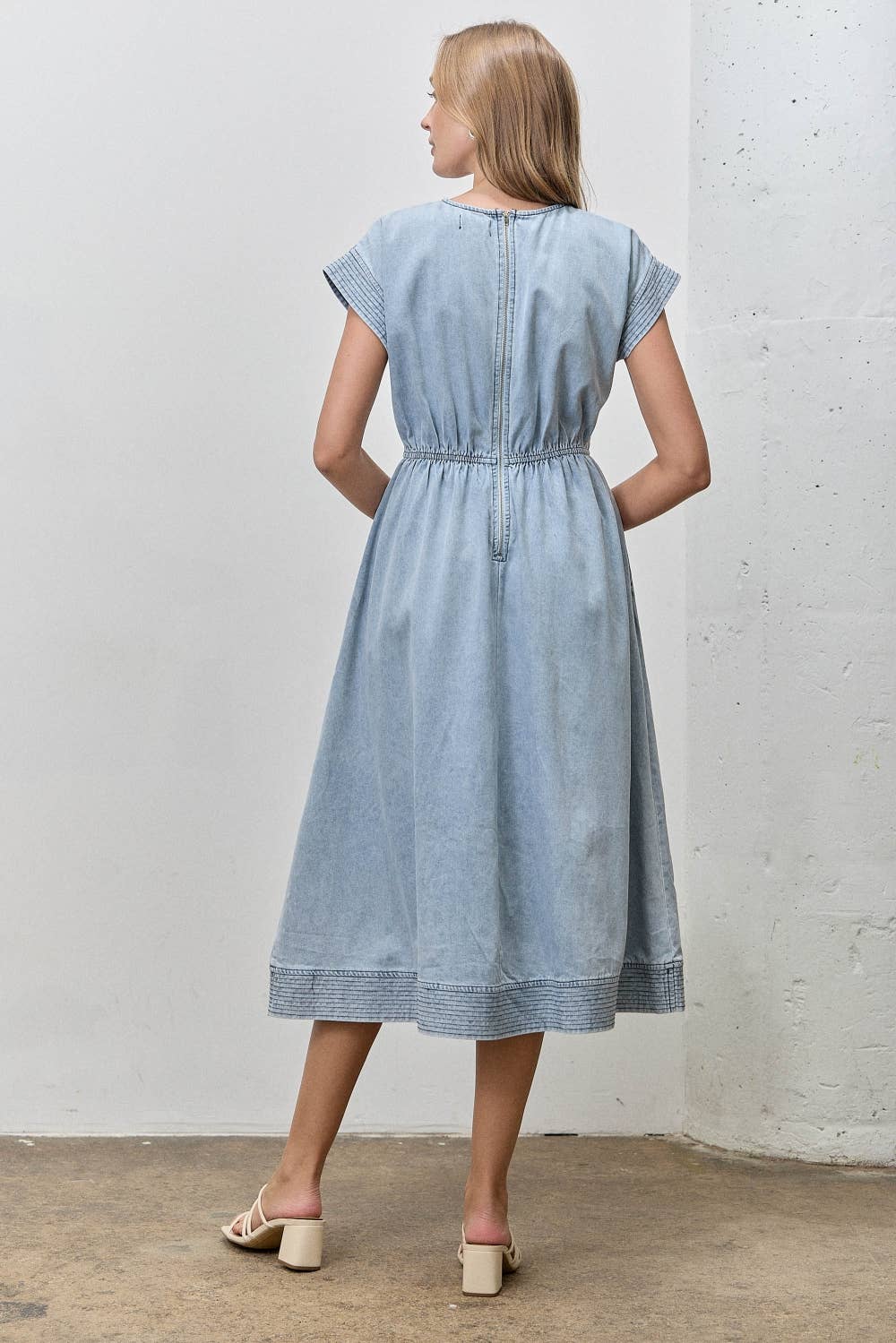 STHEPANIE DENIM MIDI DRESS