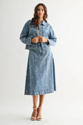 Avary Embroidered Denim Set