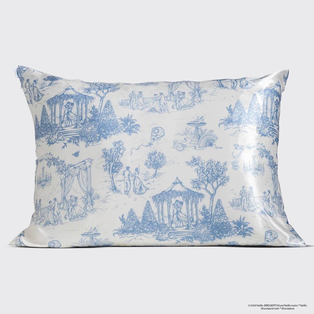 Bridgerton x Satin Pillowcase in Garden Toile