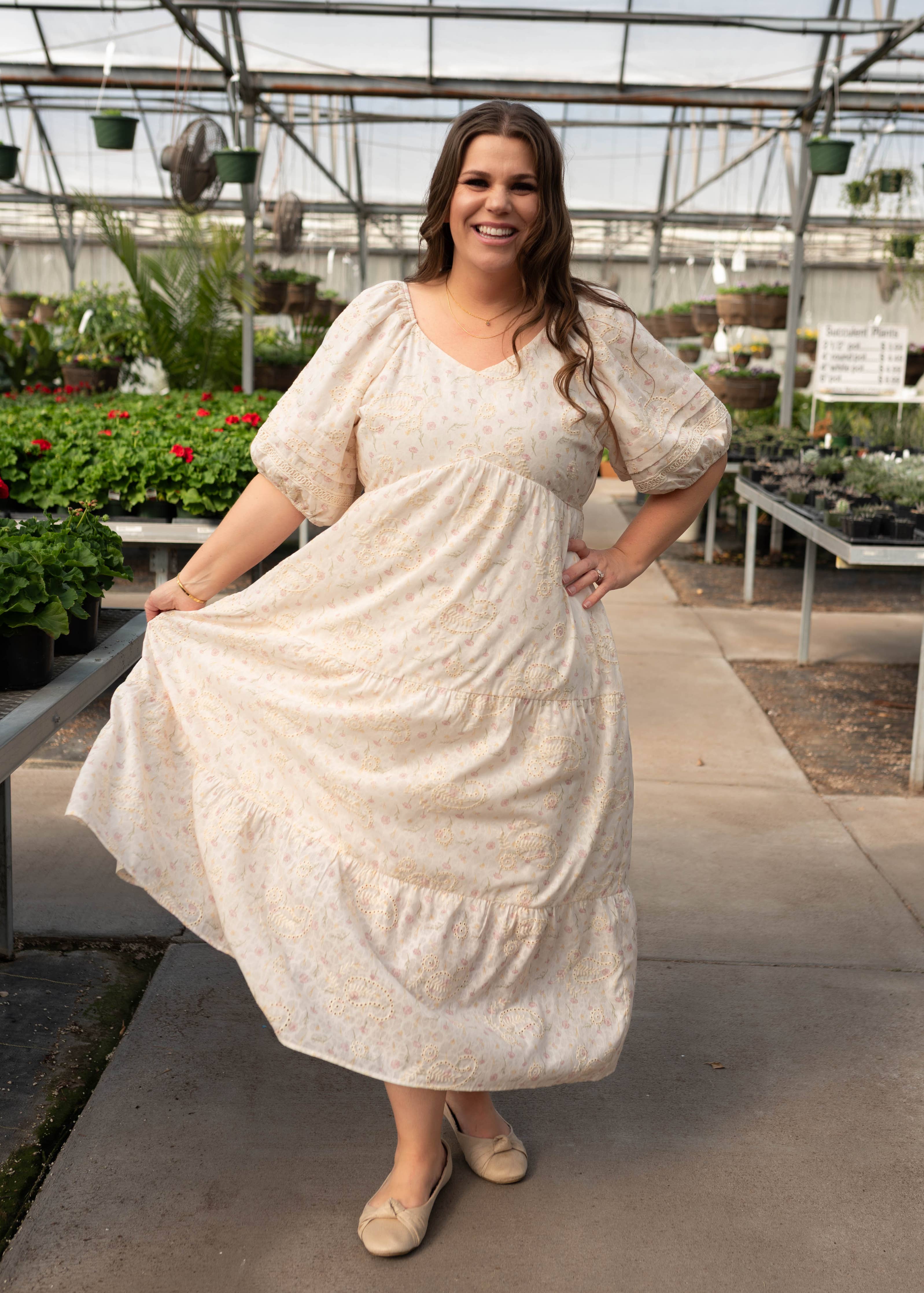 Jenna Ivory Pink Floral Dress