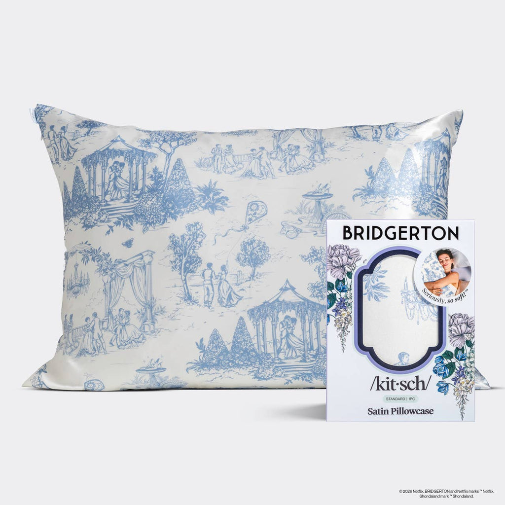 Bridgerton x Satin Pillowcase in Garden Toile