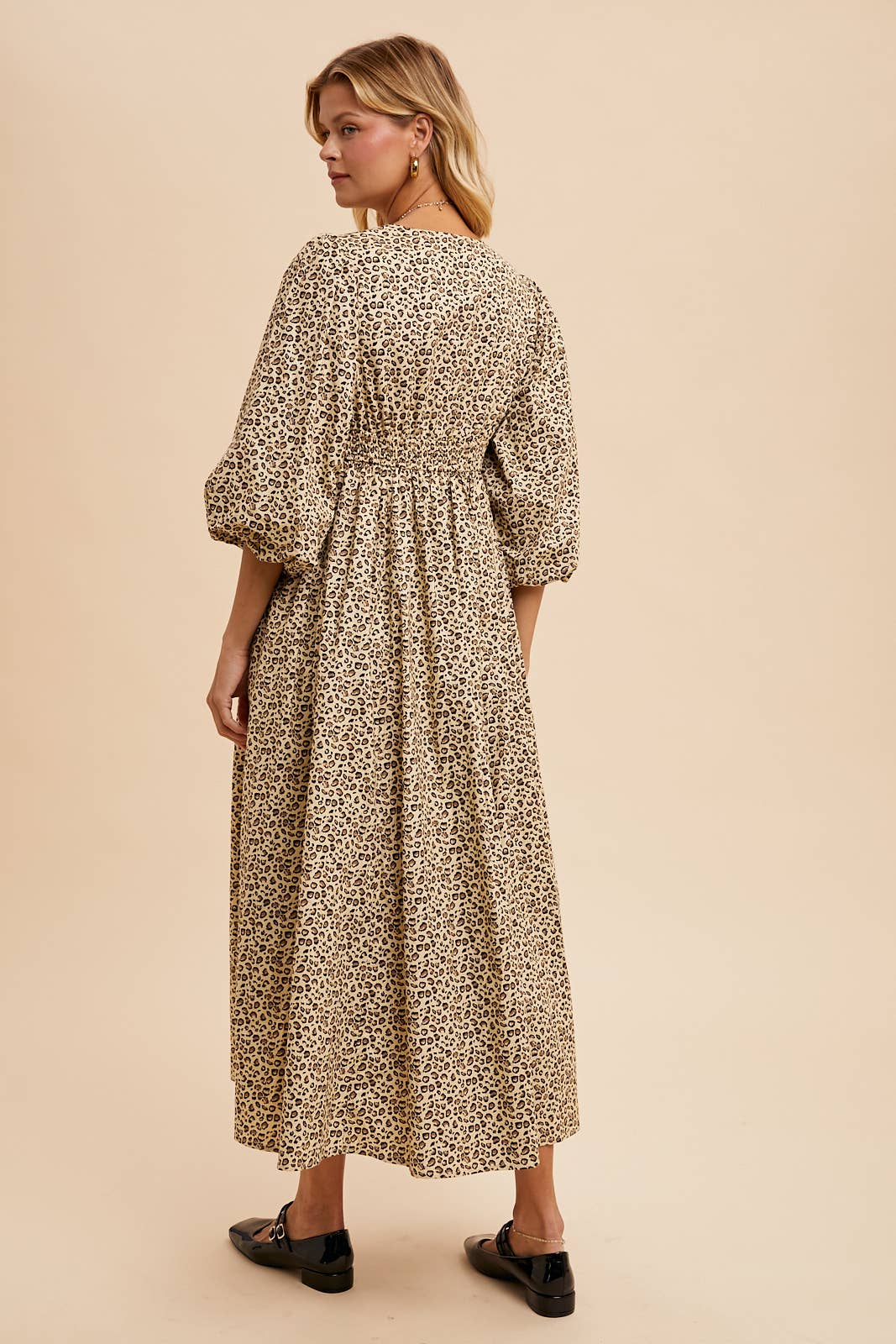 Celia leopard print button maxi dress