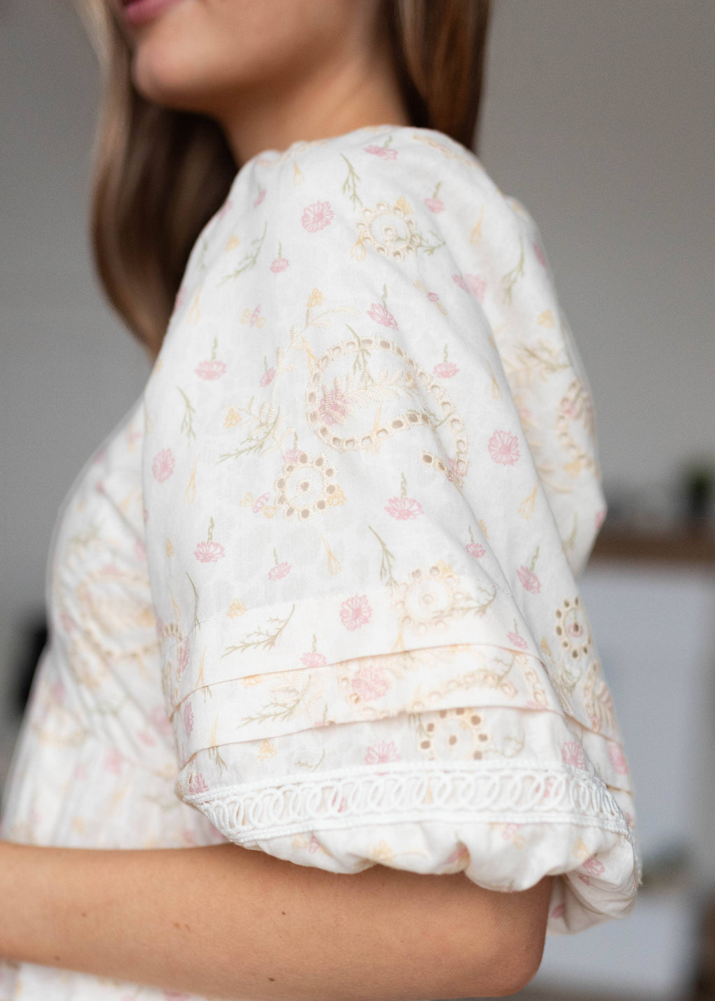 Jenna Ivory Pink Floral Dress