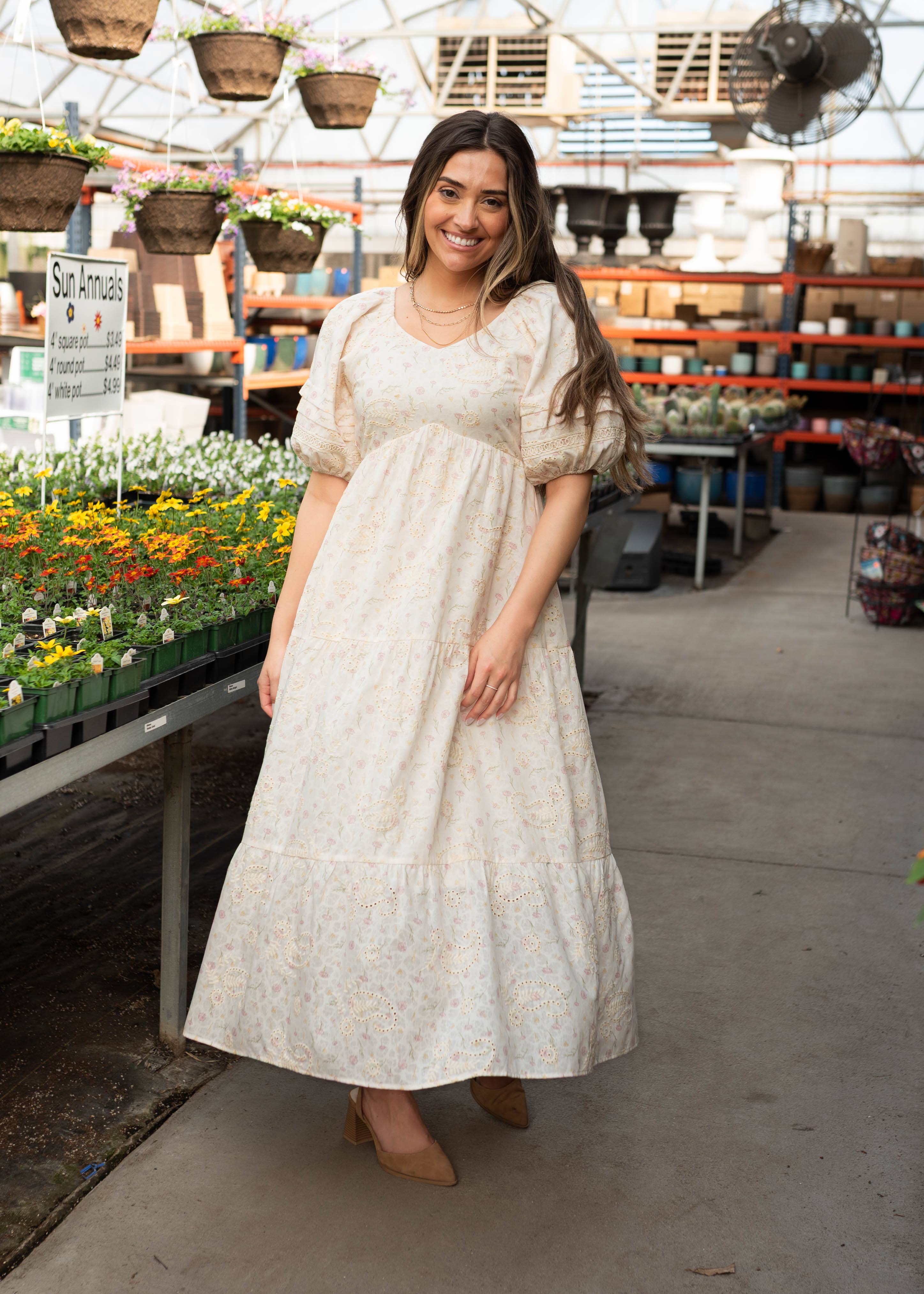 Jenna Ivory Pink Floral Dress