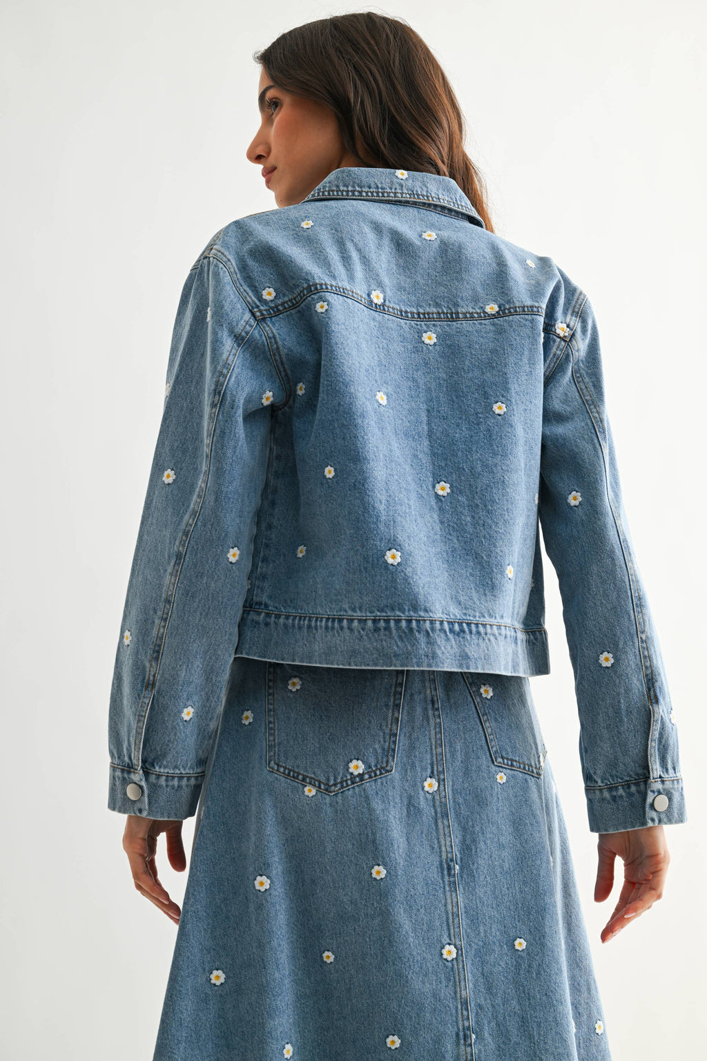 Avary Embroidered Denim Set