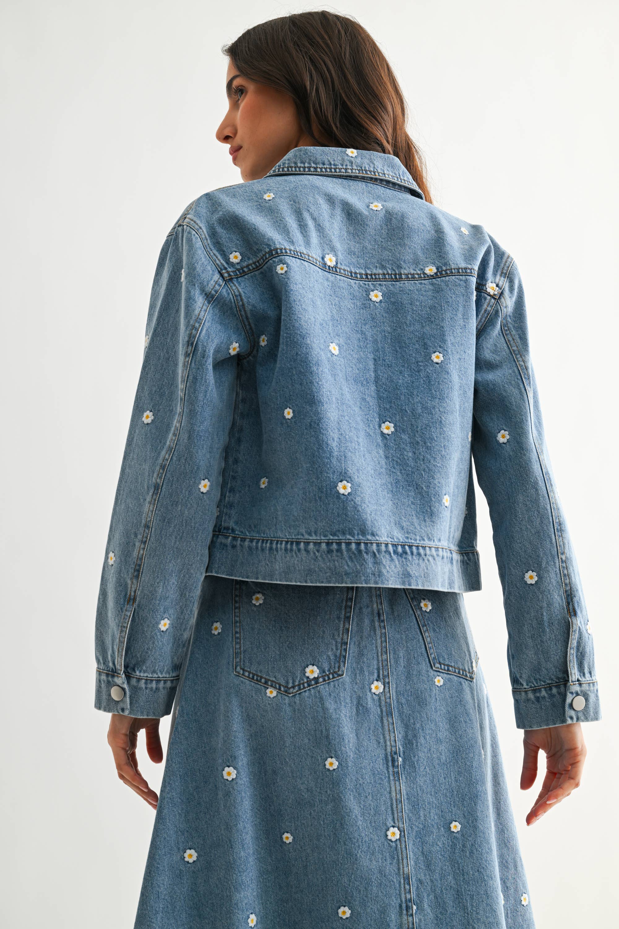 Avary Embroidered Denim Set