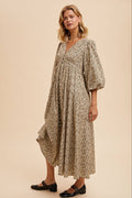 Celia leopard print button maxi dress