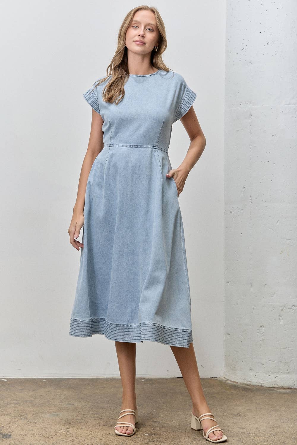 STHEPANIE DENIM MIDI DRESS